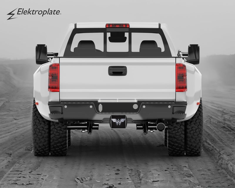 Elektroplate Officially Licensed Wonder Woman All Metal Black Hitch Cover for Trucks and SUVs | Fits Standard 2" Trailer Hitch Receivers | Premium Weatherproof - Image 2